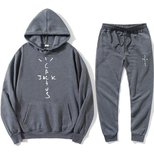 Cactus Jack Hoodie + Pants (Dark Gray Set)